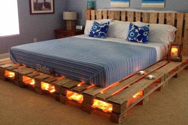 Base cama 150, Estructura Cama 150, con palets de madera